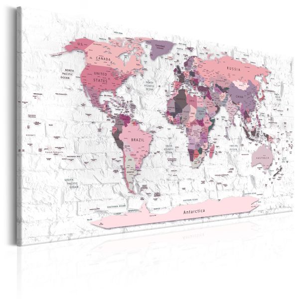 Tableau Cartes du monde Pink Frontiers