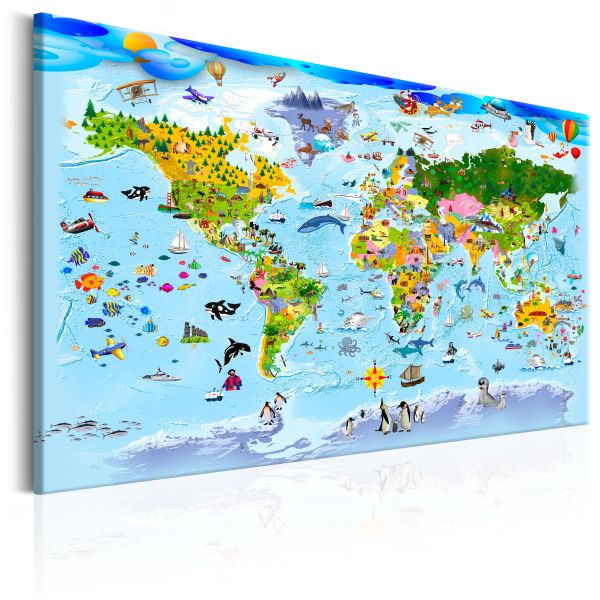 Tableau Cartes du monde Children's Map: Colourful Travels
