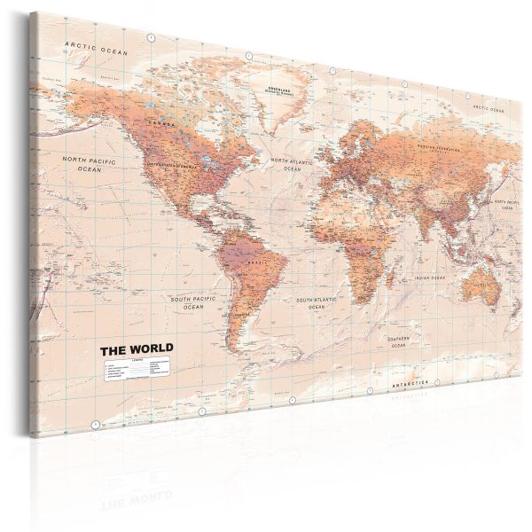 Tableau Cartes du monde World Map: Orange World