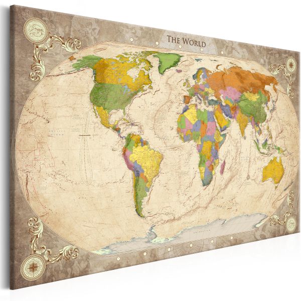 Tableau Cartes du monde Map and Ornaments