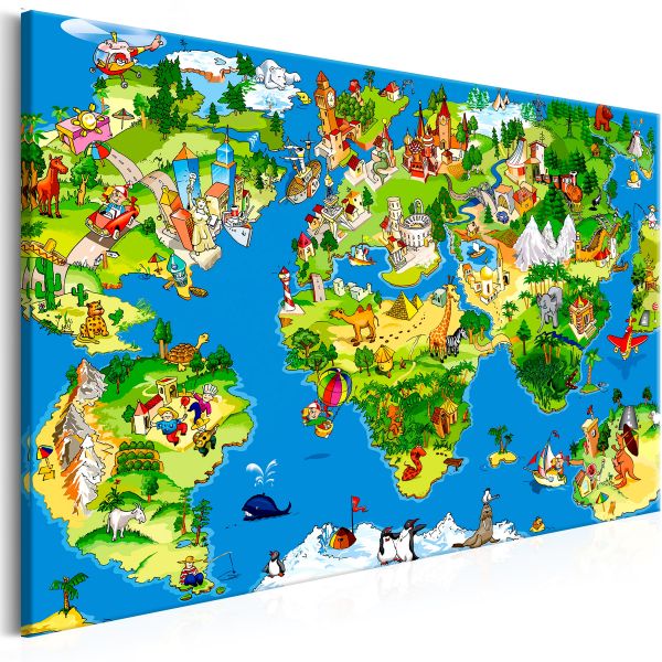 Tableau Cartes du monde Children's Map (1 Part) Wide