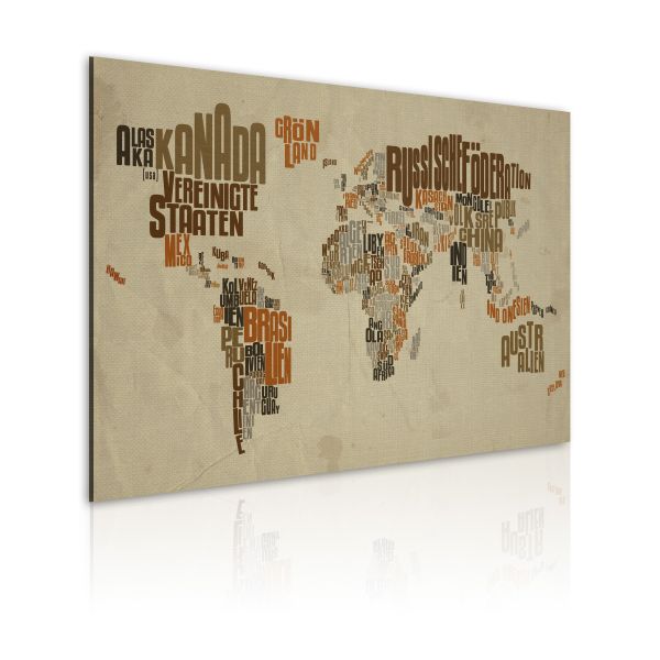 Tableau Cartes du monde Carte du Monde (langue allemande)