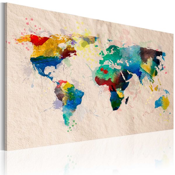 Tableau Cartes du monde Monde de couleurs