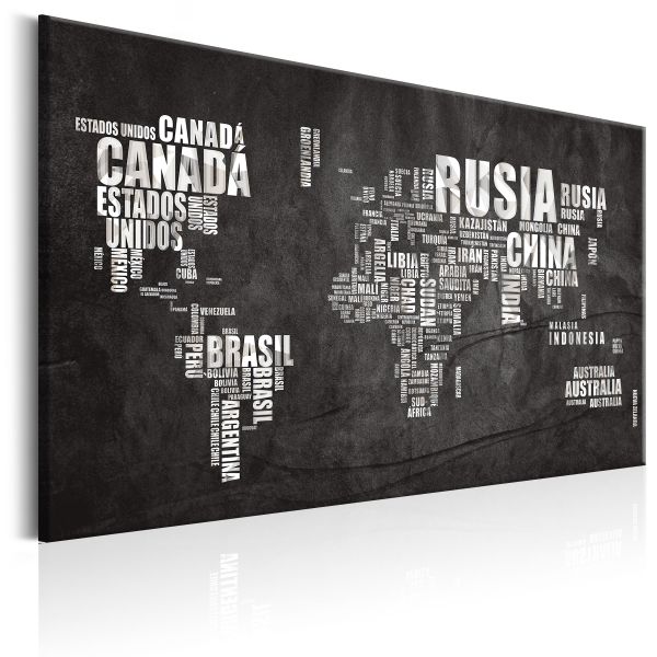 Tableau Cartes du monde World Map: Mundo Negro