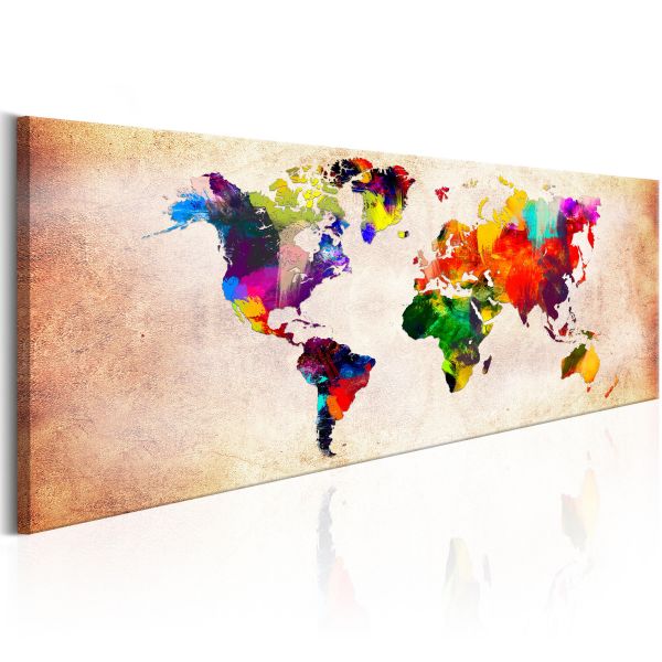Tableau Cartes du monde World Map: Colourful Ramble