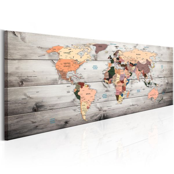 Tableau Cartes du monde World Maps: Wooden Travels