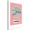 Tableau Cartes du monde Central London (1 Part) Vertical
