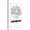 Tableau Cartes du monde Retro Hamburg (1 Part) Vertical