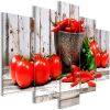 Tableau Nature morte Red Vegetables (5 Parts) Wood Wide