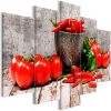 Tableau Nature morte Red Vegetables (5 Parts) Concrete Wide