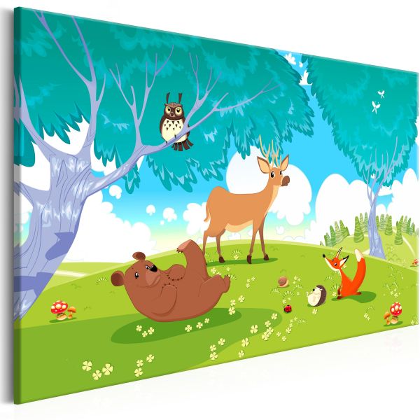 Tableau Pour enfants Friendly Animals (1 Part) Wide