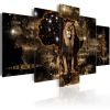 Tableau Tableau africain et ethnique Golden Lion (5 Parts) Wide