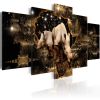 Tableau Tableau africain et ethnique Golden Rhino (5 Parts) Wide