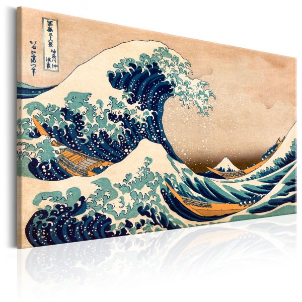 Tableau Tableau stylisé The Great Wave off Kanagawa (Reproduction)