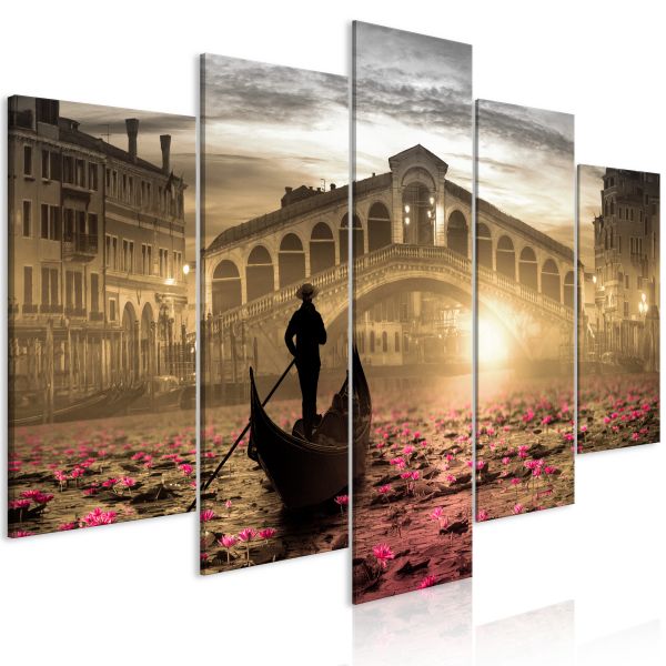 Tableau Villes Magic Venice (5 Parts) Wide Orange