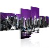 Tableau Villes New York sur le fond violet