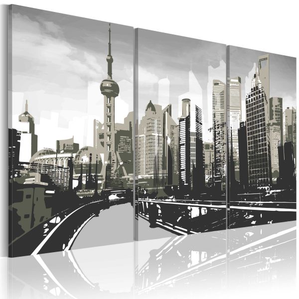 Tableau Villes Shanghai gris