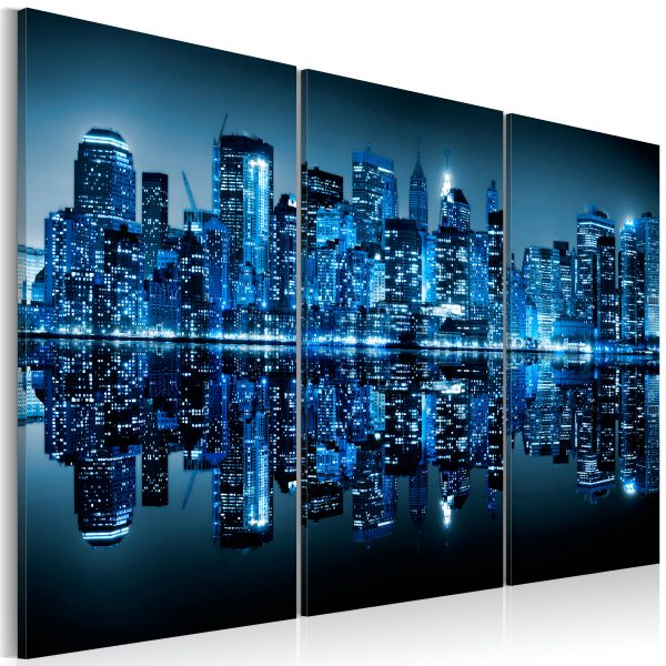 Tableau Villes Manhattan en bleu