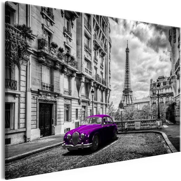 Tableau Villes Car in Paris (1 Part) Violet Wide