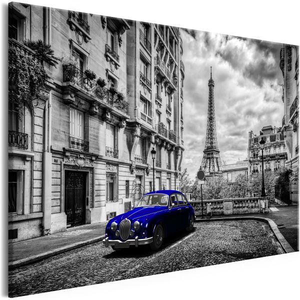 Tableau Villes Car in Paris (1 Part) Blue Wide