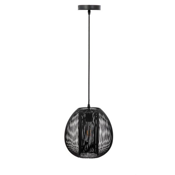 Suspension luminaire design filaire boule noir