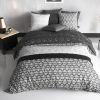 Parure de lit housse de couette avec taie d'oreiller 100% Coton 57 fils Black & White