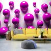 Papier peint intissé 3D et Perspective Purple Balls