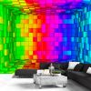 Papier peint intissé 3D et Perspective Rainbow Cube