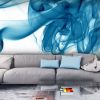 Papier peint intissé Abstractions Fumée bleue
