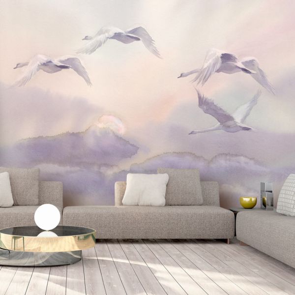 Papier peint intissé Animaux Flying Swans