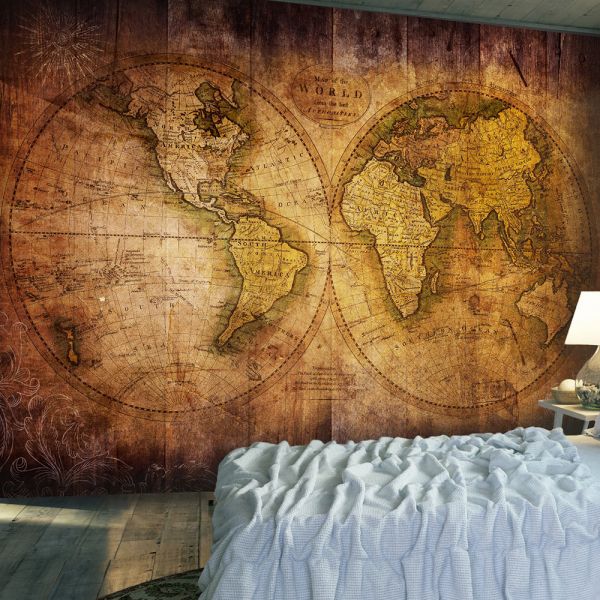 Papier peint intissé Carte du monde World on old map