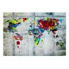 Papier peint intissé Carte du monde Map - Graffiti