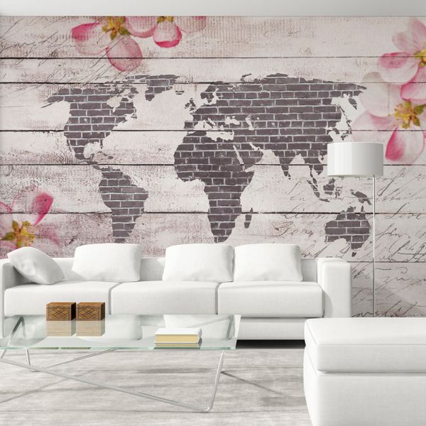Papier peint intissé Carte du monde Romantic World
