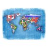 Papier peint intissé Carte du monde Flags of countries
