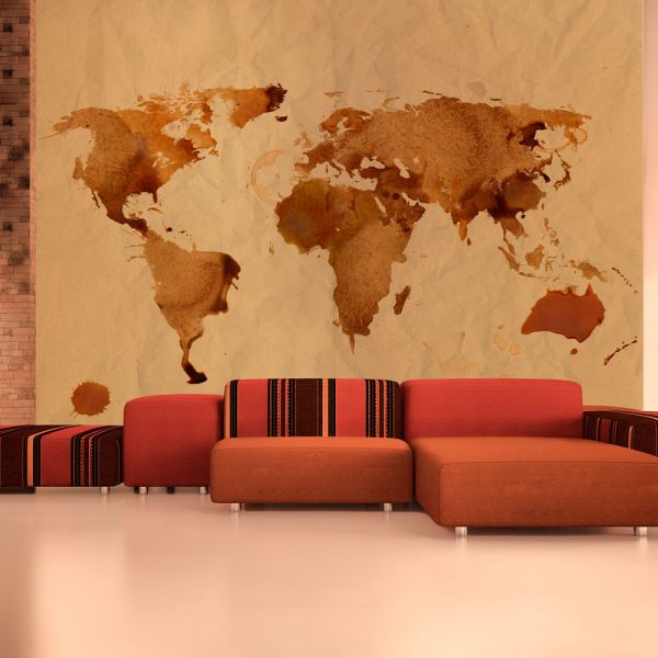 Papier peint intissé Carte du monde Tea map of the World