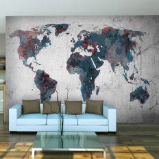 Papier peint intissé Carte du monde World map on the wall