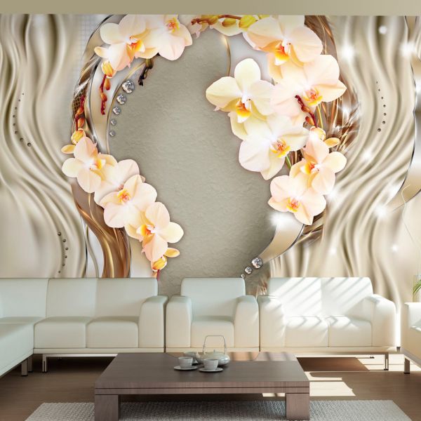 Papier peint intissé Fleurs Wreath of orchids