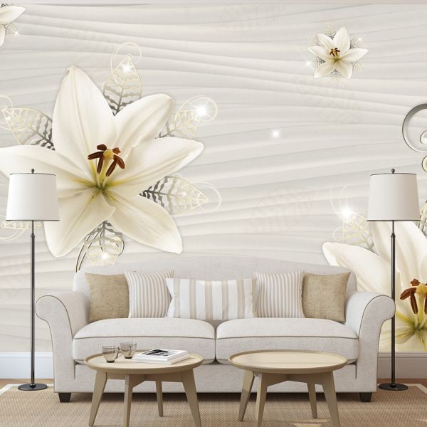 Papier peint intissé Fleurs Creamy Illusion