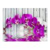 Papier peint intissé Fleurs Violet orchids with water reflexion
