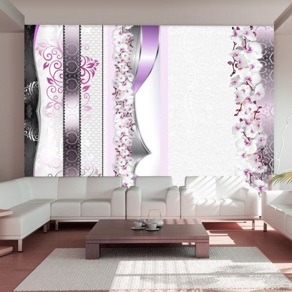 Papier peint intissé Fleurs Parade of orchids in violet