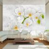Papier peint intissé Fleurs Lyrical orchid - White