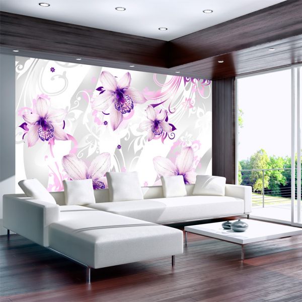 Papier peint intissé Fleurs Sounds of subtlety - violet
