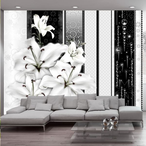 Papier peint intissé Fleurs Crying lilies in white