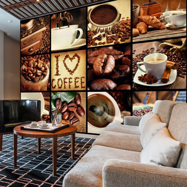 Papier peint intissé Motifs de cuisine Coffee - Collage