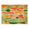 Papier peint intissé Motifs de cuisine Couverts en vert et orange