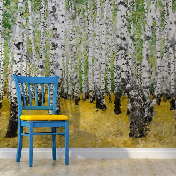 Papier peint intissé Paysages In birch grove...
