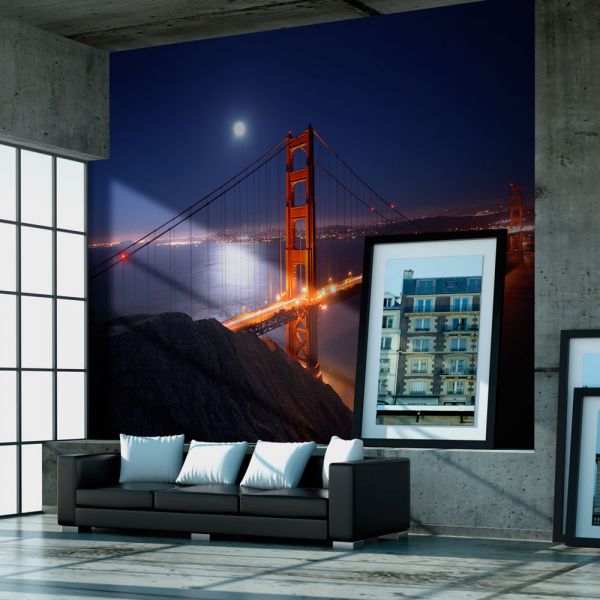 Papier peint intissé Ville et Architecture Golden Gate Bridge de nuit