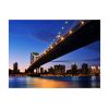 Papier peint intissé Ville et Architecture Manhattan Bridge illuminé la nuit