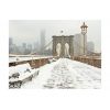 Papier peint intissé Ville et Architecture Pont de Brooklyn couvert de neige
