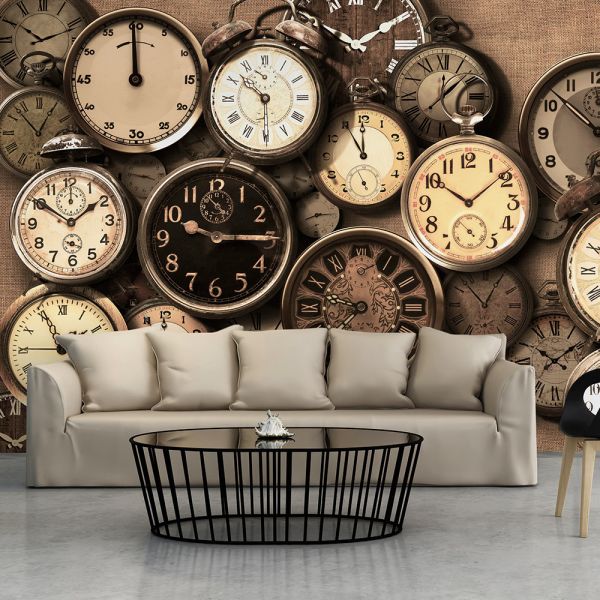 Papier peint intissé Vintage et Retro Old Clocks